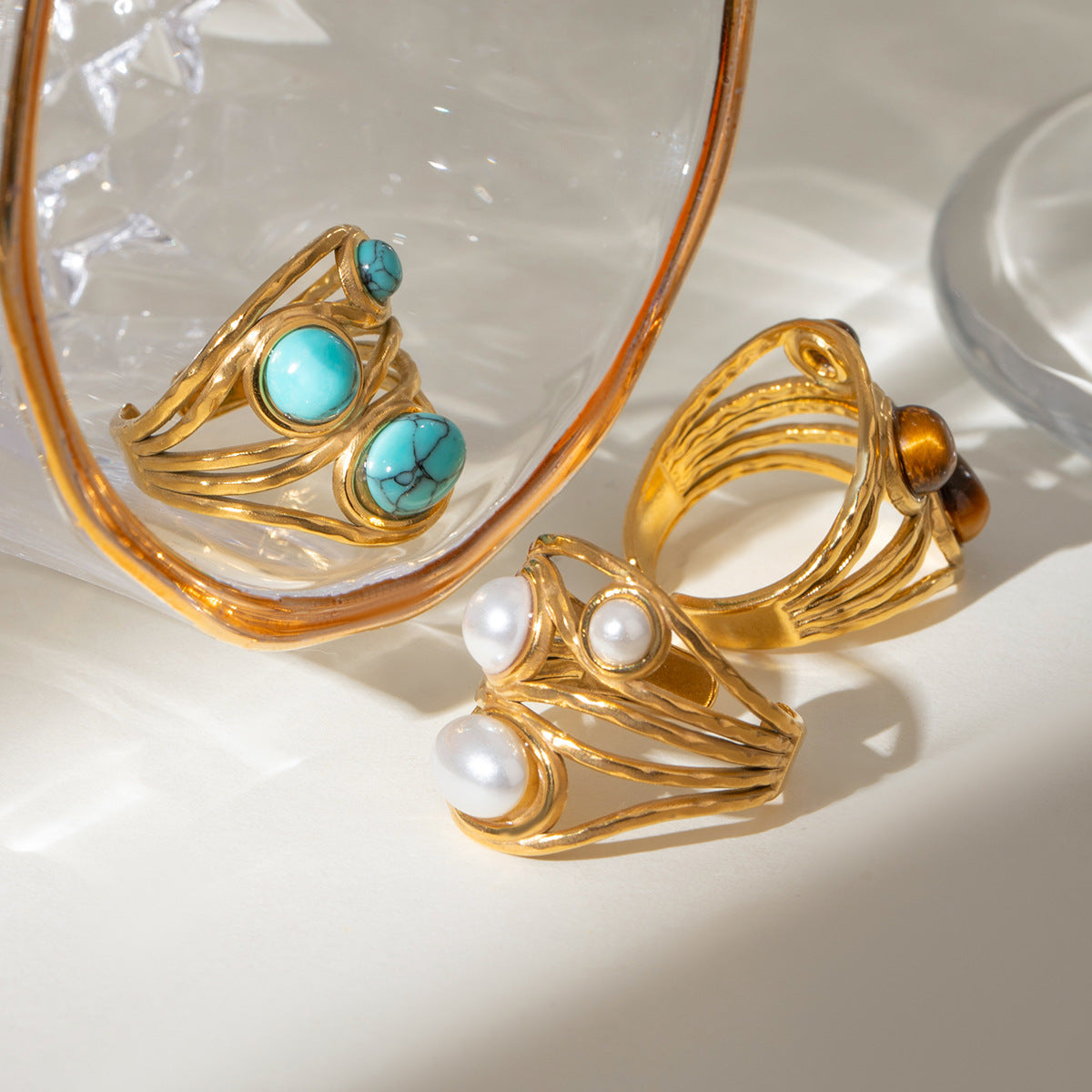 Damen Offenes Armband mit elegantem Perlendesign und hypoallergener Edelstahlverarbeitung Shop Nory