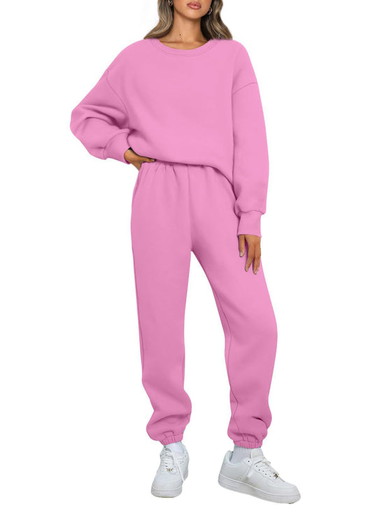 Damen nan zweiteiliges Comfort-Loungewear-Set mit oversized Rundhals, hochgeschnittener Jogginghose und elastischem Knöchelbund Shop Nory