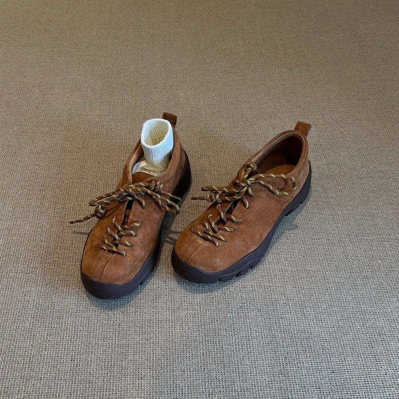 Damen Sportliche Sneaker mit samtiger Wildlederoberfläche und rutschfester Sohle