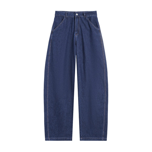 Damen High-Waist Weite Denim-Hose mit markanter Seitennaht und Retro-Silhouette Shop Nory