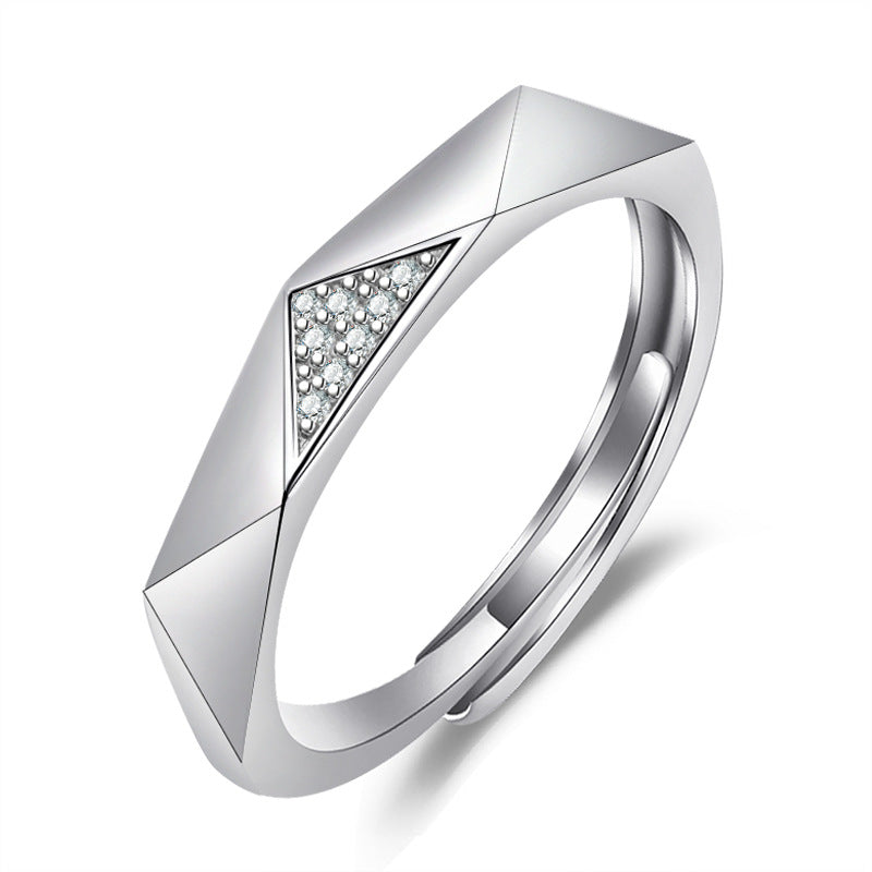 Damenring mit modernem geometrischem Design und funkelnden Zirkonia Shop Nory