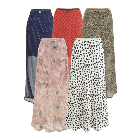 Damen Leichter Midirock aus Chiffon mit Leoprint und elastischem Bund Shop Nory
