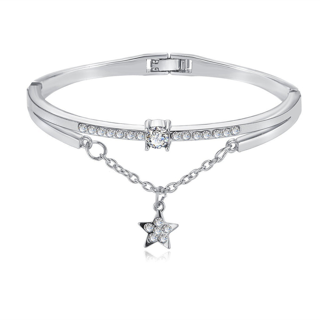 Damen Armband-Set mit funkelndem Herz-, Unendlichkeit- und Kristall-Design Shop Nory