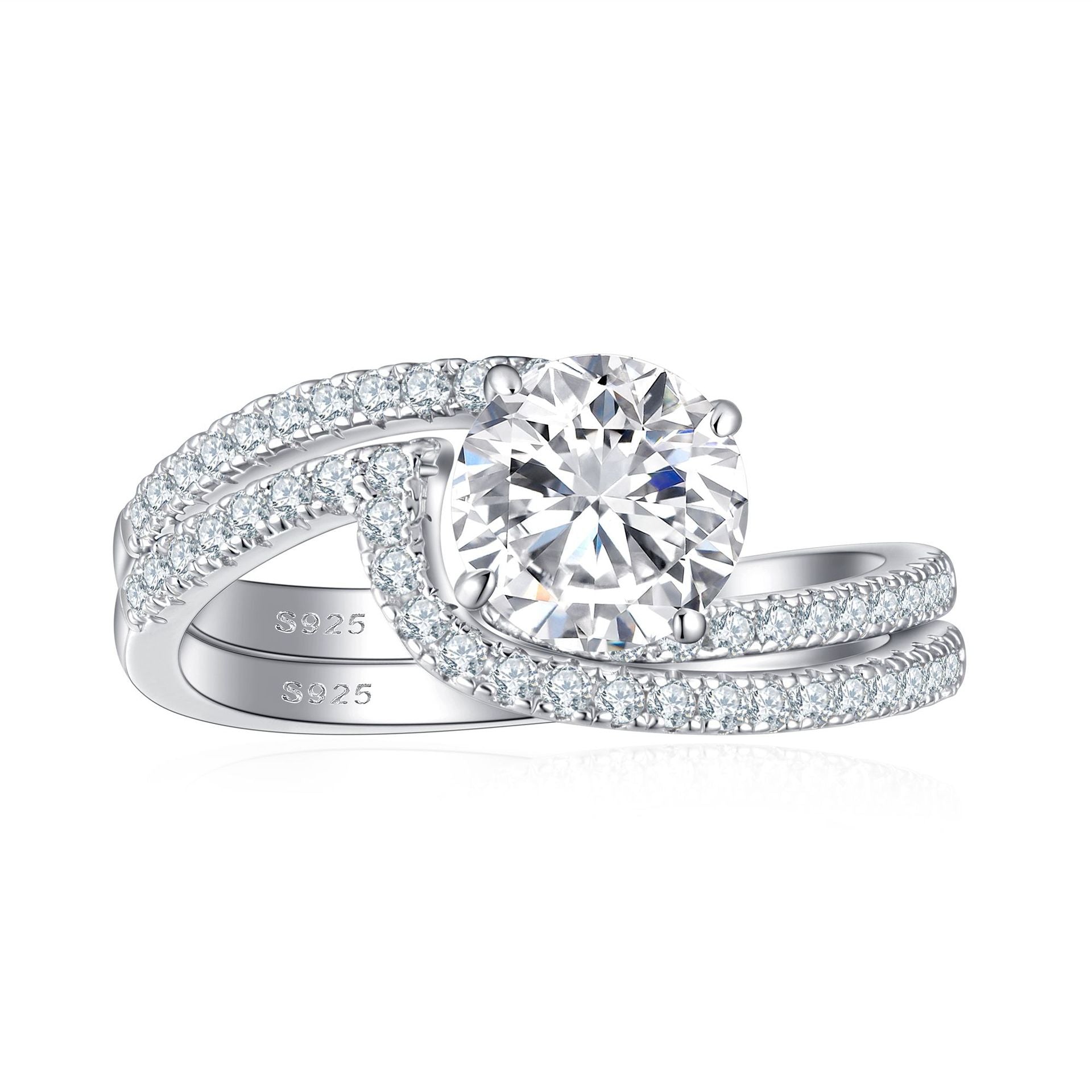 Damen Designer-Ring mit elegantem Wellenmuster und funkelnden Kristallen Shop Nory