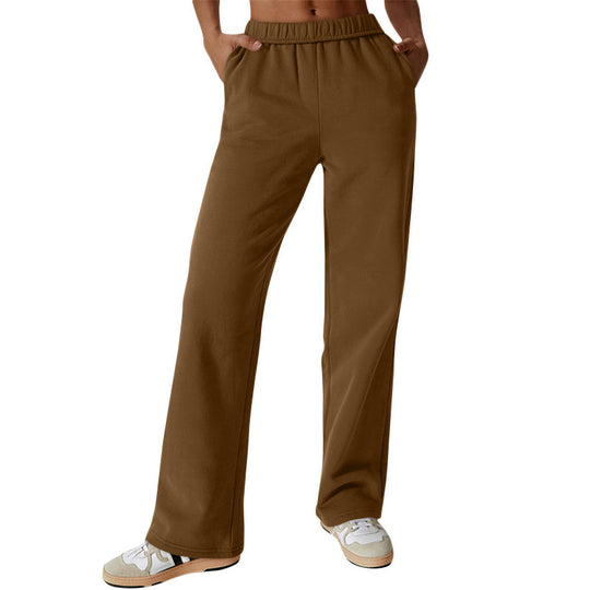 Damen nan weite hochgeschnittene Jogginghose aus weichem Sweat mit elastischem Bund und Eingrifftaschen Shop Nory