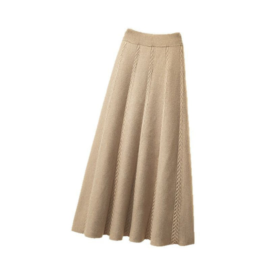Damen Plissierter Midirock mit strukturiertem Zopfmuster Shop Nory