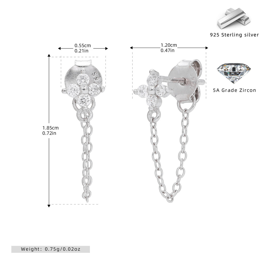 Damen Ohrhänger mit funkelnden Zirkon-Anhängern aus 925 Sterling Silber Shop Nory