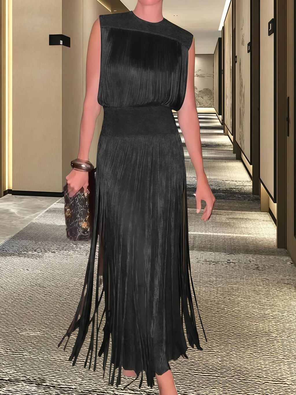 Damen Elegantes Abendkleid mit schwingendem Saum