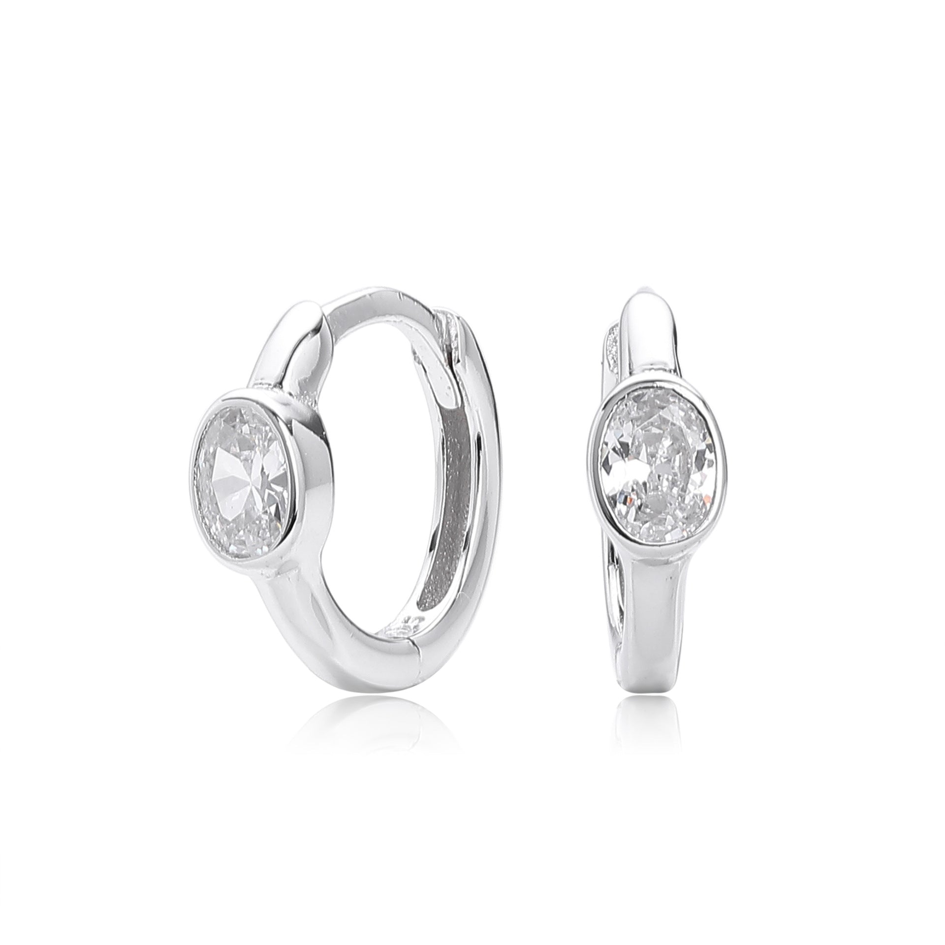 Damen Ohrstecker aus 925er Sterlingsilber mit funkelndem Zirkonbesatz Shop Nory
