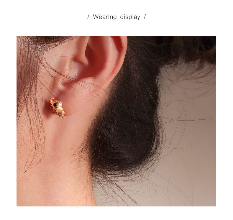 1 Paar 18K vergoldete 925 Sterling Silber Zirkon 925 Sterling Silber Ohrringe Elefanten Ohrstecker | Shop Nory