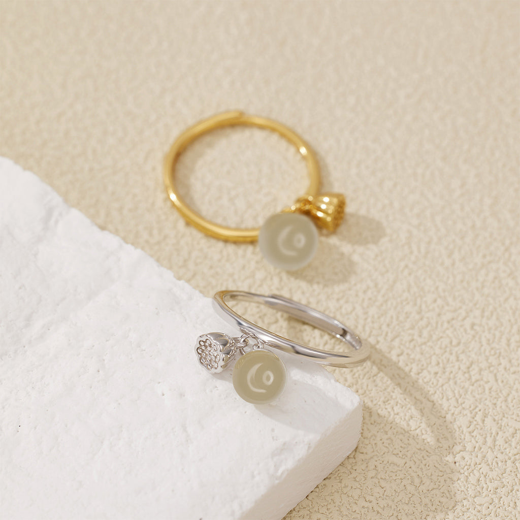 Damen eleganter Ring mit Perl- und Muschelanhänger Shop Nory