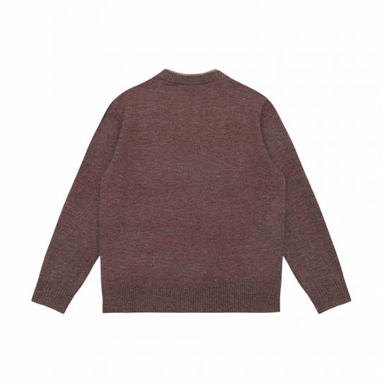 Unisex Mélange-Strickpullover mit Halbhals-V-Schlitz und kontrastiertem Innenbund Shop Nory