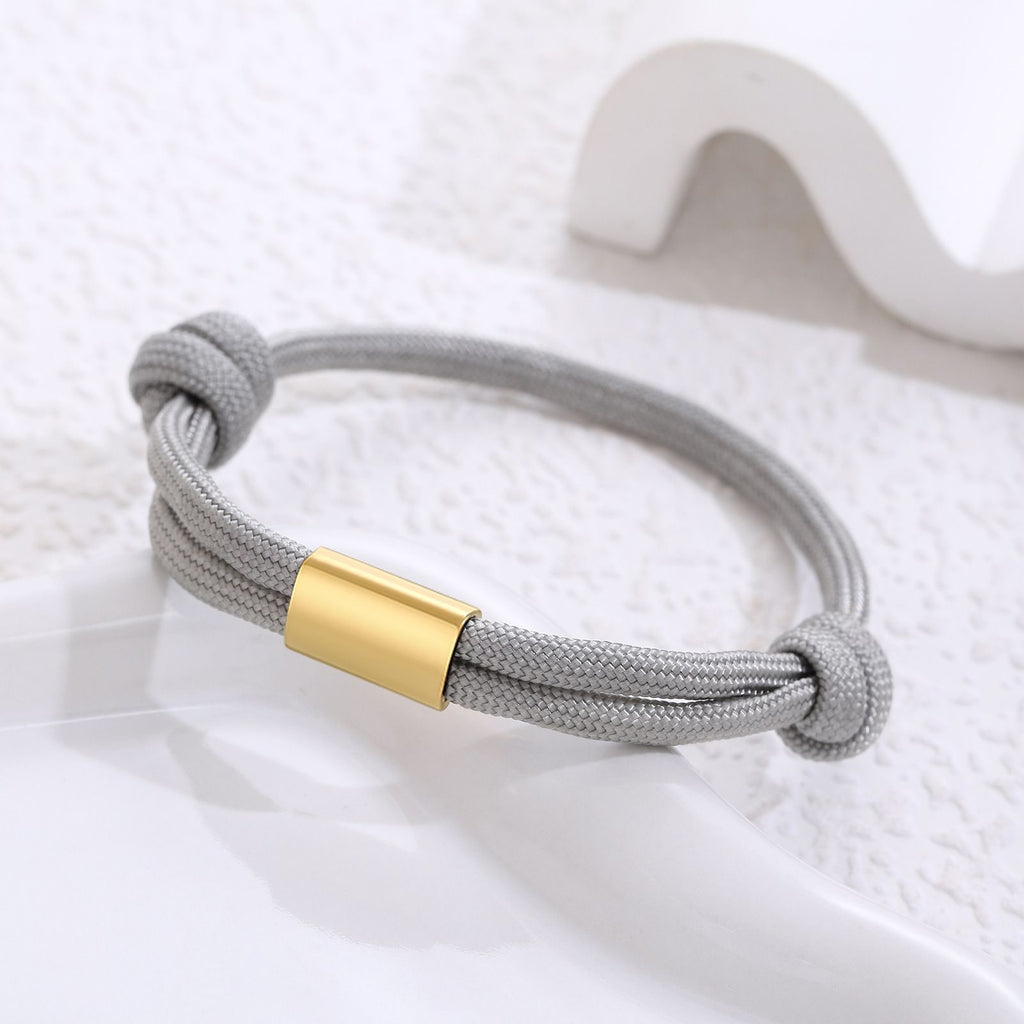 Damen geflochtenes Armband aus robustem Material mit goldener Akzentverschlus Shop Nory