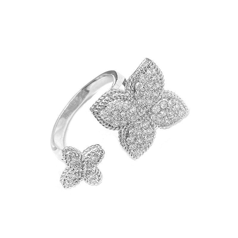 Damenring mit floralem Design und funkelnden Zirkonia-Steinen Shop Nory