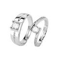 Damen Elegantes Set aus zwei Ringen mit funkelnden Zirkoniasteinen Shop Nory