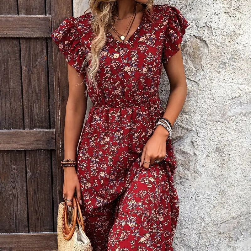 Damen Midikleid mit floralem Design Shopnory