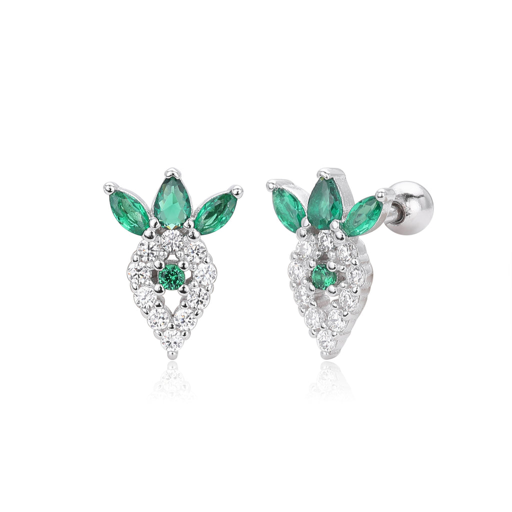 Damen Ohrstecker mit luxuriösem Zirkon-Besatz und elegantem Blattdesign Shop Nory