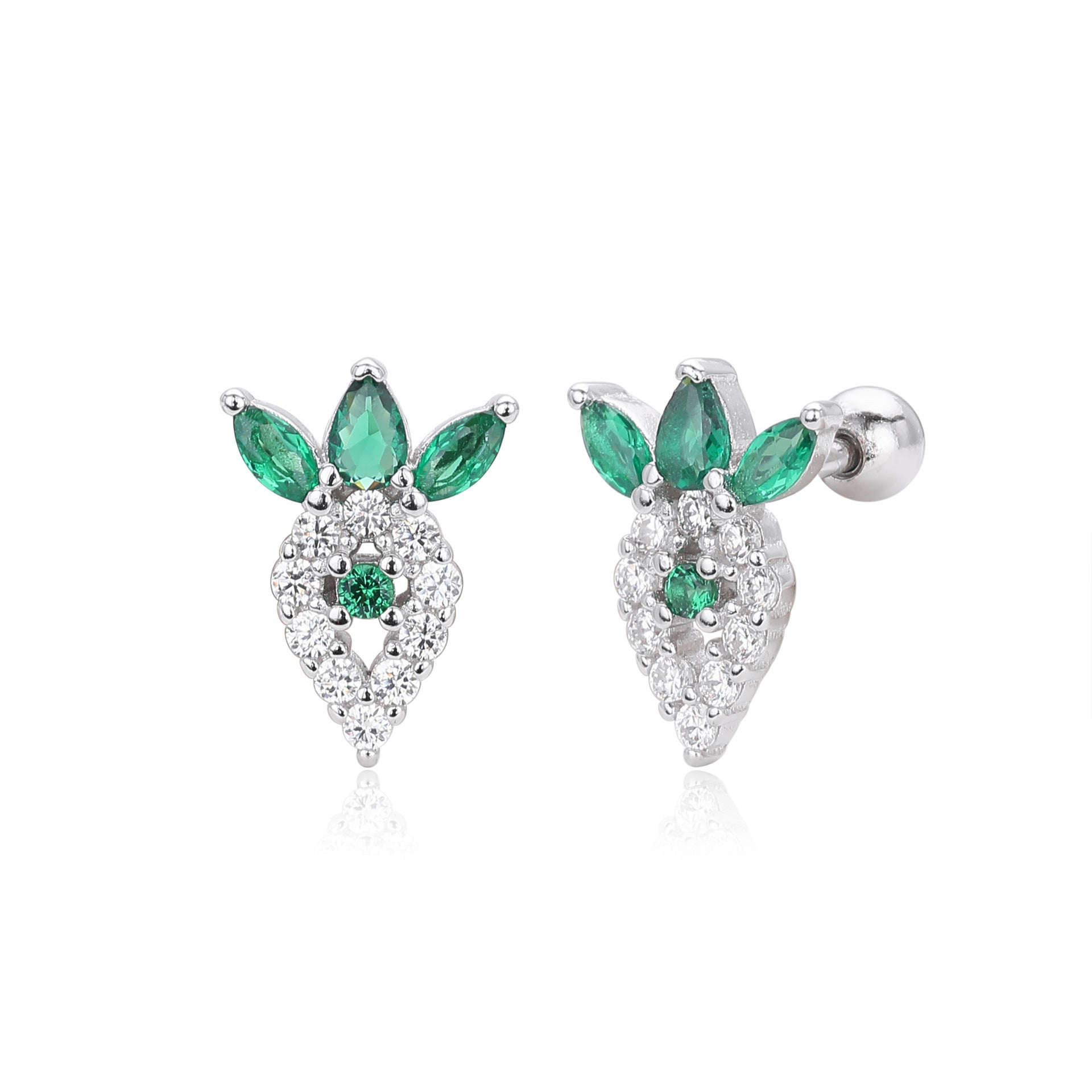 Damen Ohrstecker mit luxuriösem Zirkon-Besatz und elegantem Blattdesign Shop Nory