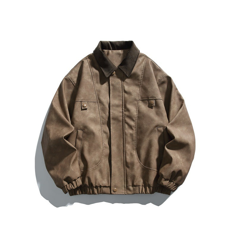 Herren Boxy-Canvas-Blousonjacke mit Cordkragen und elastischem Saum Shop Nory