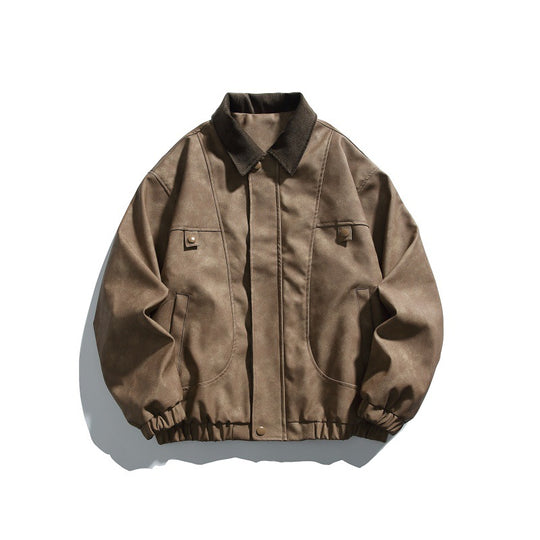 Herren Boxy-Canvas-Blousonjacke mit Cordkragen und elastischem Saum Shop Nory