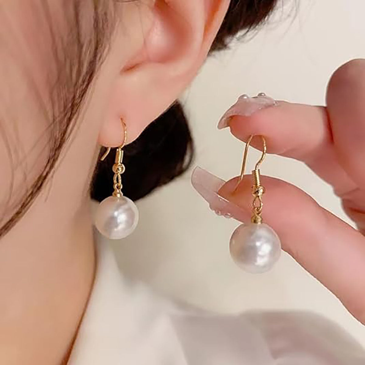 Damen Ohrhänger mit eleganten Perlen und feinem Silber-Design Shop Nory