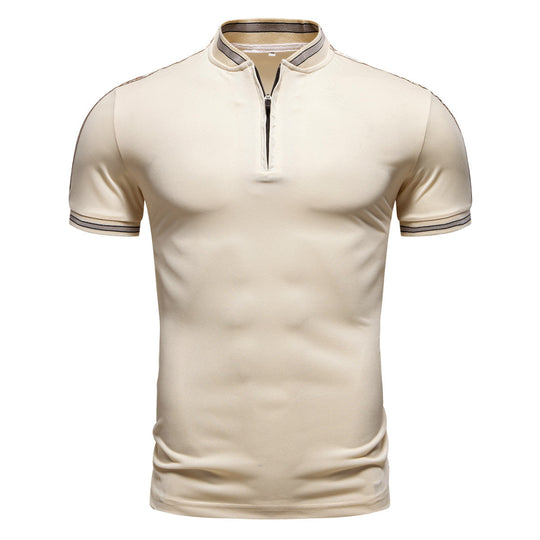 Herren Poloshirt mit hochwertigem Stehkragen und praktischem Reißverschluss