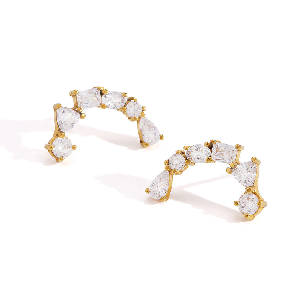 Damen Ohrhänger mit eleganten Zirkonia und hypoallergenem Edelstahl Shop Nory