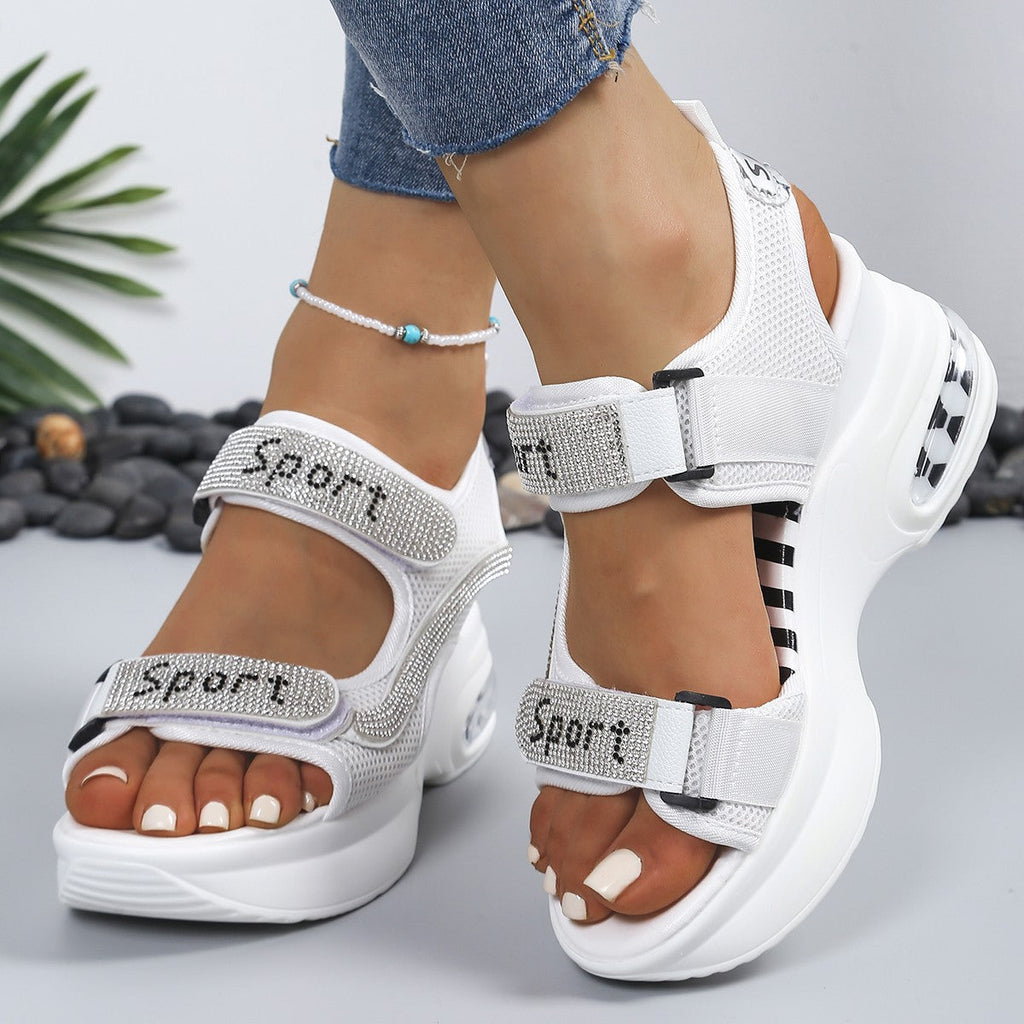 Damen Sportliche Sandalen mit funkelnden Applikationen und atmungsaktivem Obermaterial