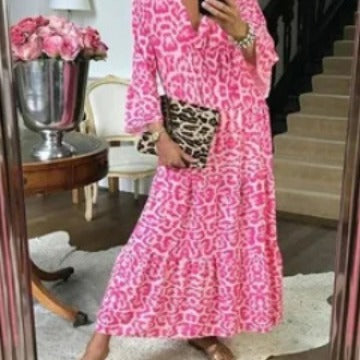 Damen Maxikleid im eleganten Leoprint