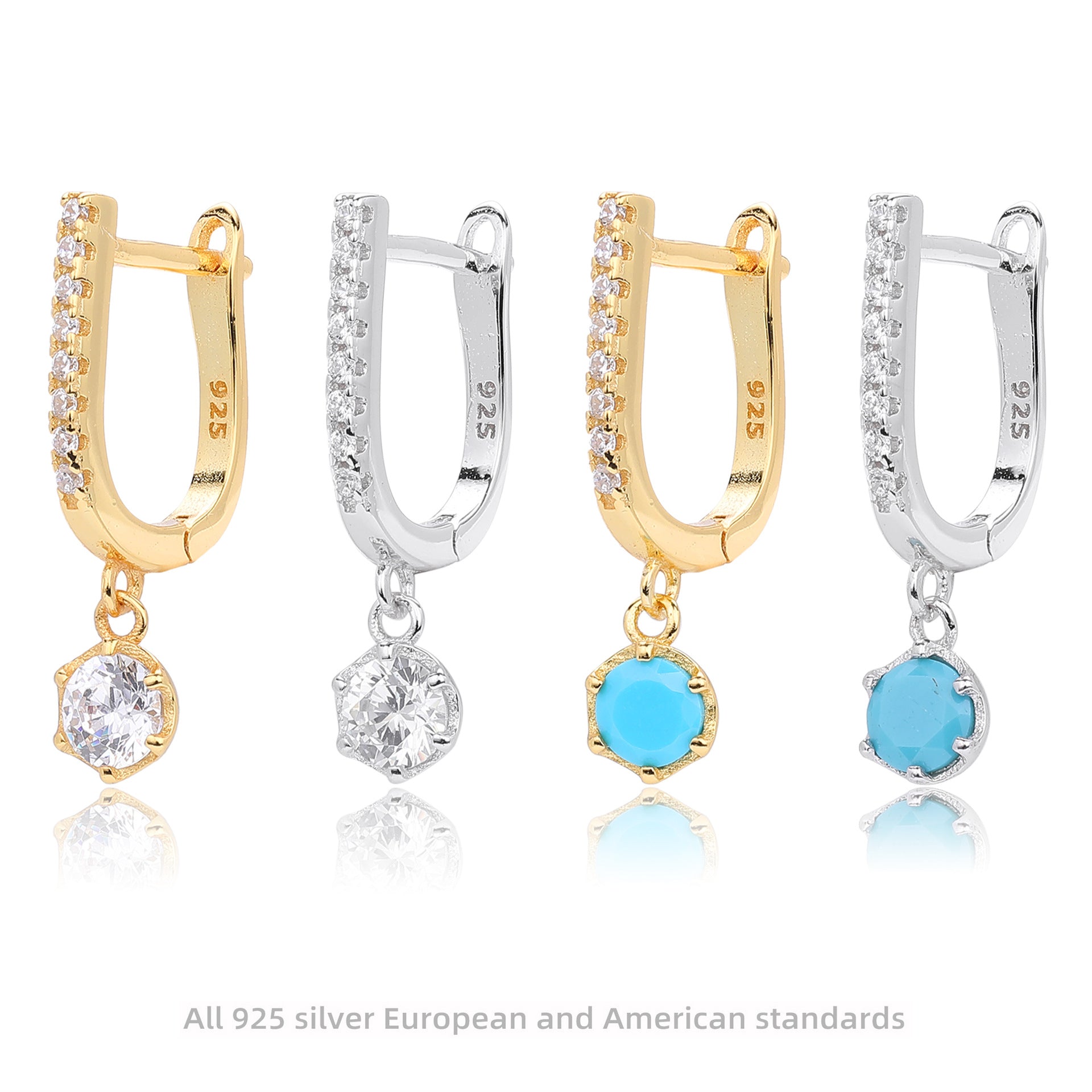 Damen Ohrhänger mit funkelndem Zirkonanhänger aus hochwertigem 925 Sterling Silber Shop Nory