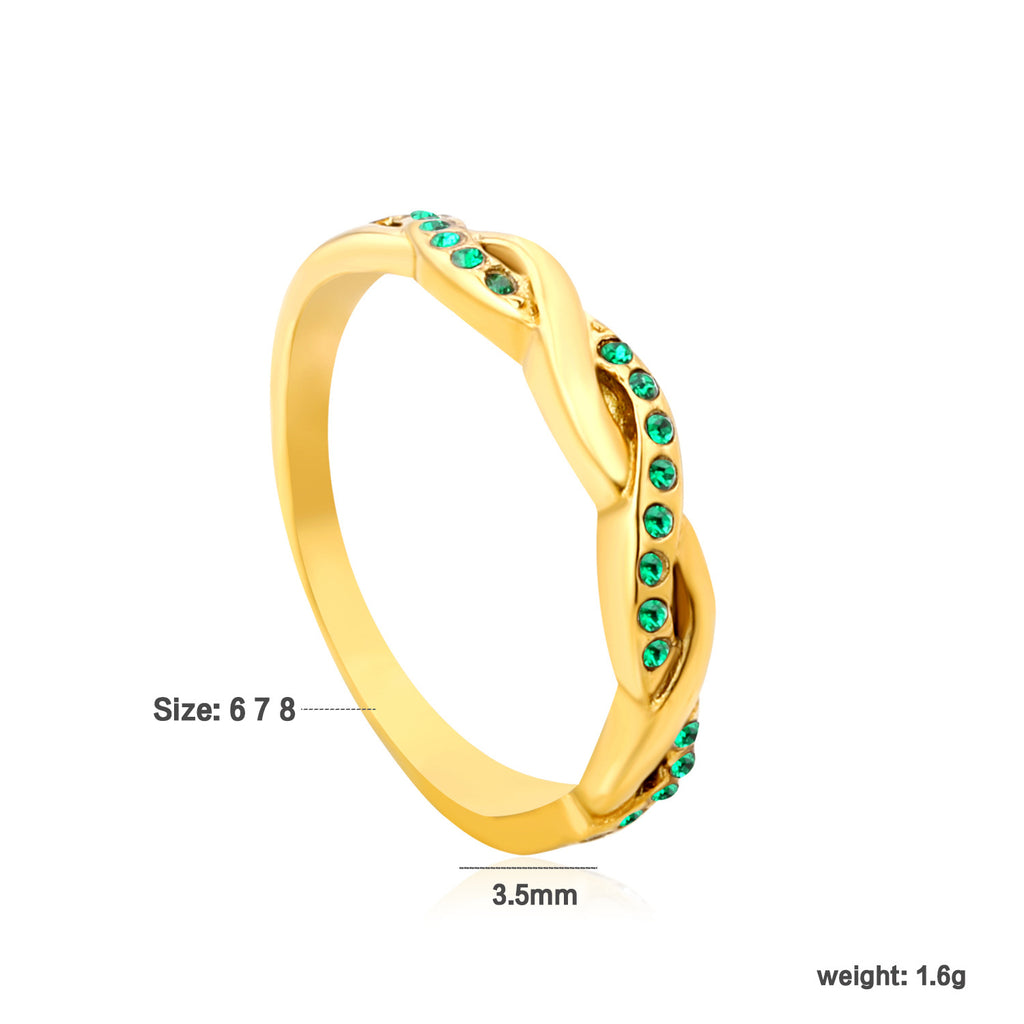 Damen Ring mit elegantem, geschwungenem Design und funkelnden Zirkonia-Akzenten Shop Nory
