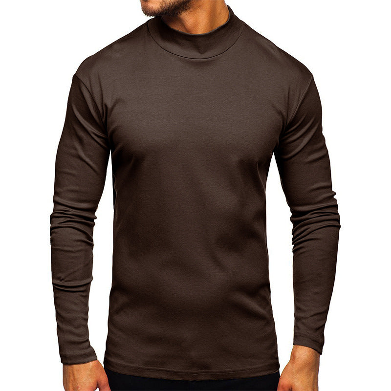 Herren Langarmshirt mit Stehkragen aus hochwertigem Material