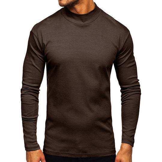 Herren Langarmshirt mit Stehkragen aus hochwertigem Material