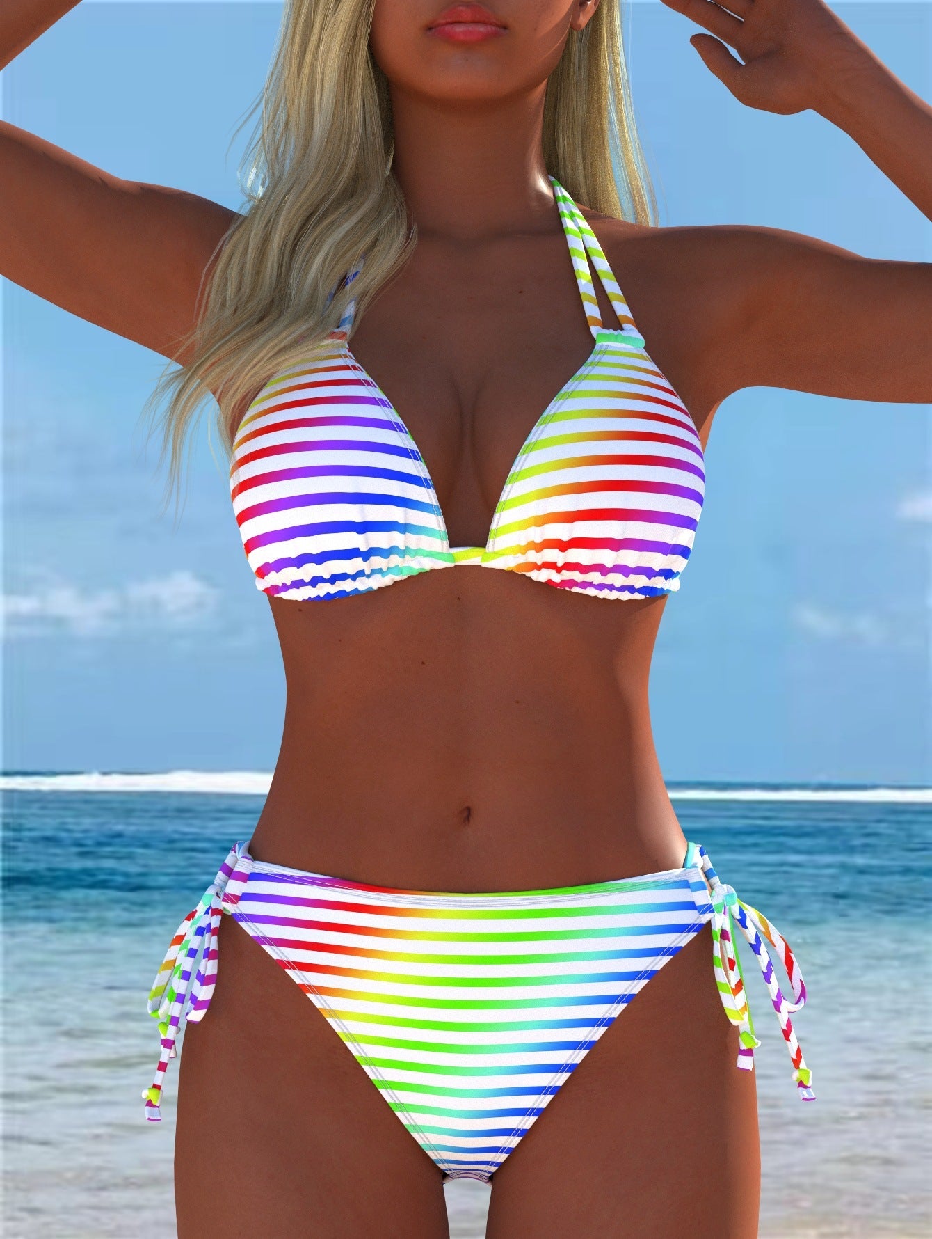 Damen Bikini-Set mit verspieltem Schnitt und trendigem Mustermix Shopnory