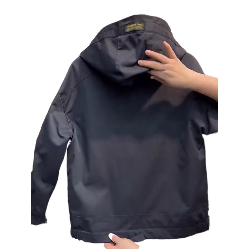 Herren Leichte Kapuzenjacke im Utility‑Stil mit Innenorganisation und Frontreißverschluss Shop Nory