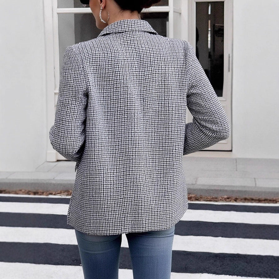 Damen Glencheck-Blazer im Oversize-Schnitt mit Paspeltaschen und leicht gepolsterten Schultern Shop Nory