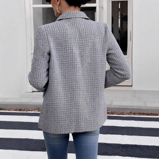 Damen Glencheck-Blazer im Oversize-Schnitt mit Paspeltaschen und leicht gepolsterten Schultern Shop Nory
