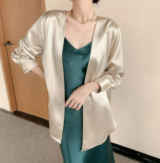 Damen Satin Robe Shop Nory
