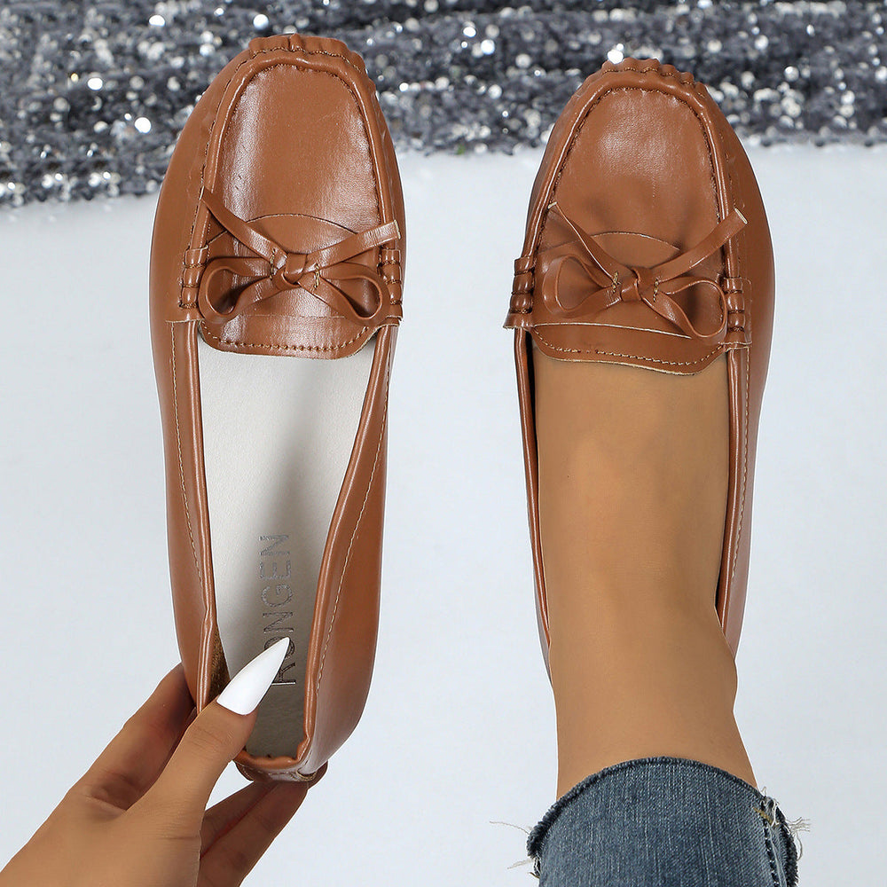 Damen Mokassins mit elegantem Schleifenakzent und weicher Sohle