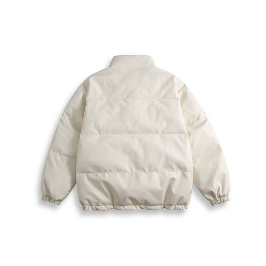 Unisex Kurz geschnittener wattierter Kunstleder‑Puffer mit hohem Stehkragen und Badge‑Details Shop Nory