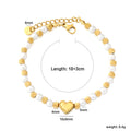 Damen Armband mit Herz-Anhänger und luxuriösen Perlen-Design Shop Nory