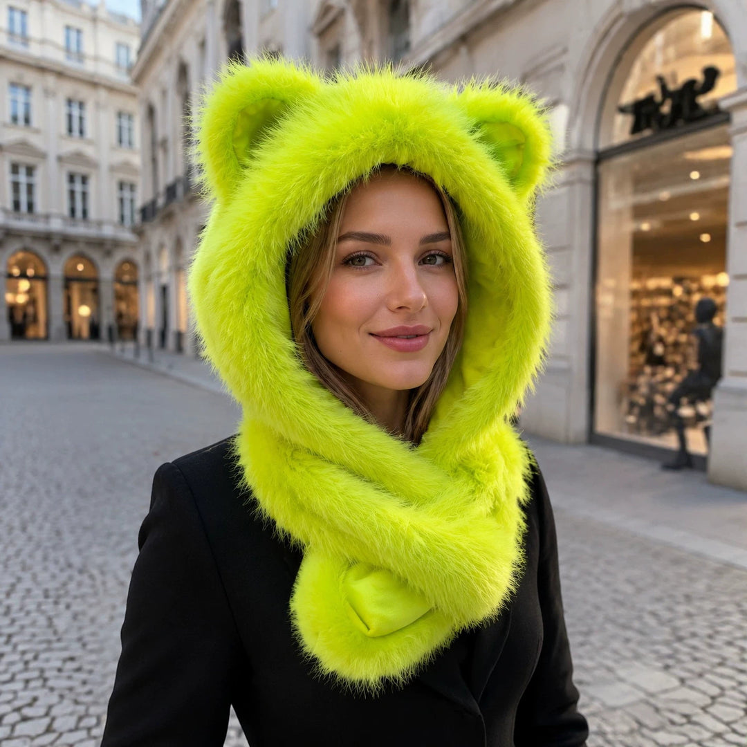 Damen Kapuzenstola mit Bärenohren und integriertem Schlauchschal Shop Nory