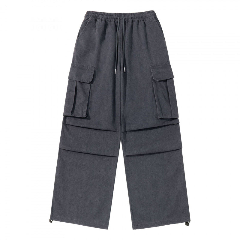 Herren Weite Cargo-Hose mit elastischem Bund, Kordelzug und überlappenden Paneln Shop Nory