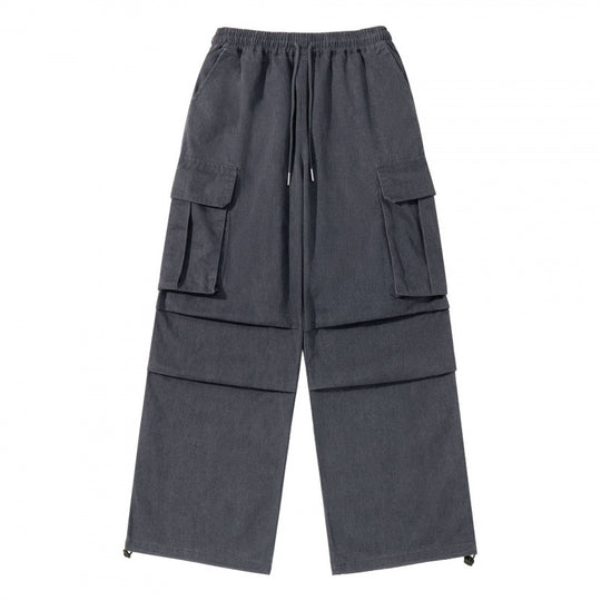 Herren Weite Cargo-Hose mit elastischem Bund, Kordelzug und überlappenden Paneln Shop Nory