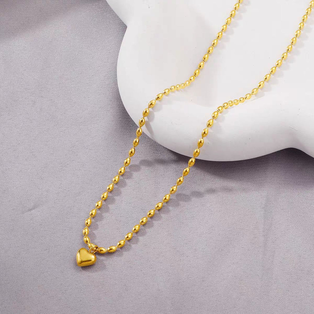 Damen Herz Charm Perlen Halskette Shop Nory