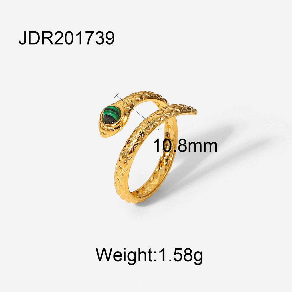Damen Offenes Armband mit grünem Malachit-Design Shop Nory