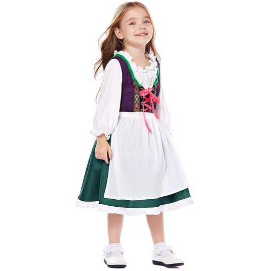 Damen nan dreiteiliges Trachtenkleid Dirndl Kostümset mit Schnürung, tailliertem Rock und abnehmbarer Carmenbluse Shop Nory
