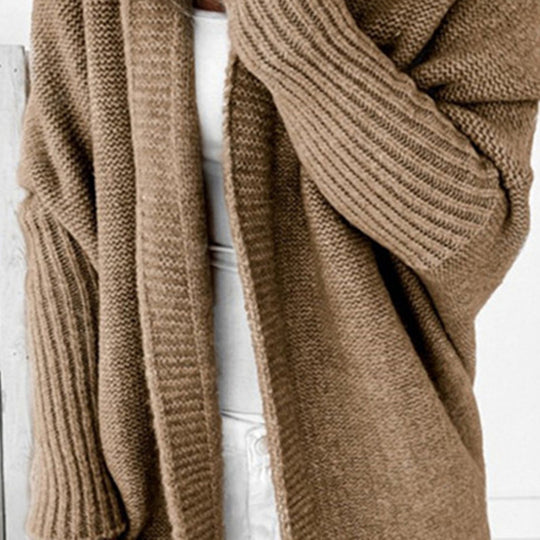 Damen Longline Kapuzen-Strickcardigan mit offener Front Shop Nory