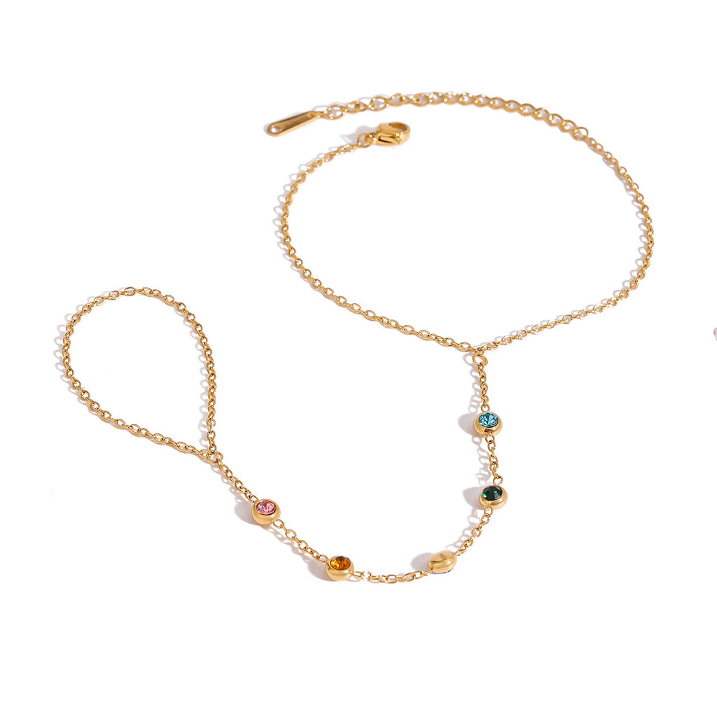 Damen Halskette mit bunten Kristall-Akzenten und hypoallergenem Design Shop Nory