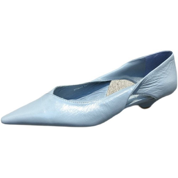 Damen Raffinierte Spitze Ballerinas mit Geschmeidiger Lederoberfläche